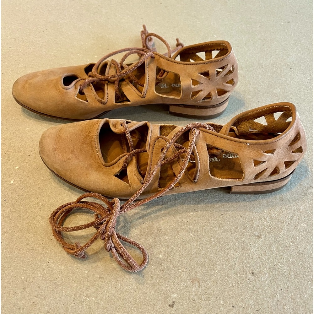 Vivienne Westwood tan leather cut-out lace up sandals - Picture 2 of 8